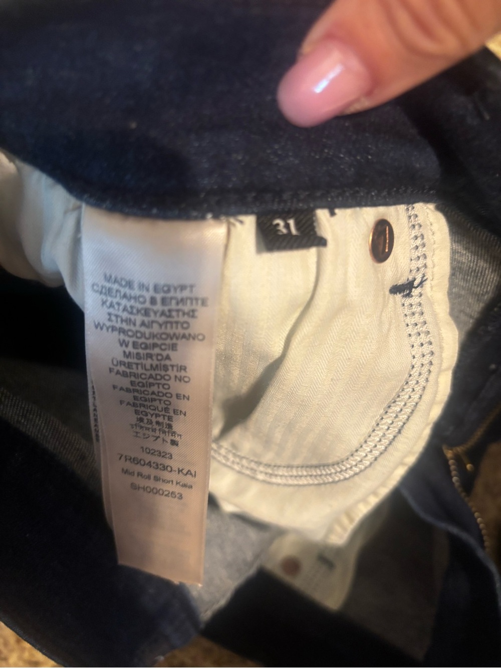 7 for Mankind Dark Wash Women's Denim Roll-Cuff Shorts - Picture 5 of 5